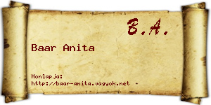 Baar Anita névjegykártya